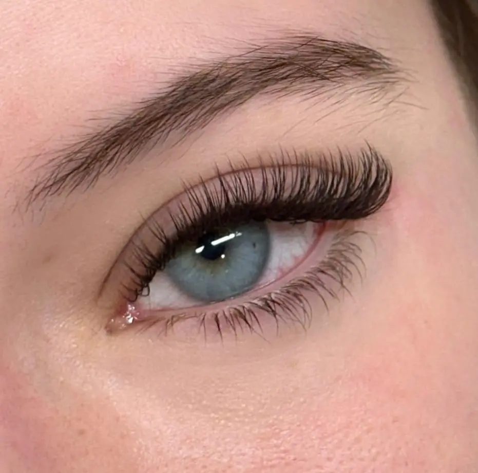 Wimpernverlängerung mit dichtem, geschwungenem Look